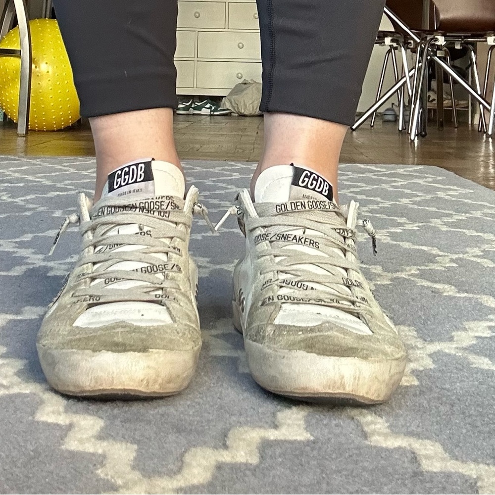 Golden Goose Women’s Deluxe Brand Mid Star Python Silver Glitter Sneakers - Picture 10 of 10